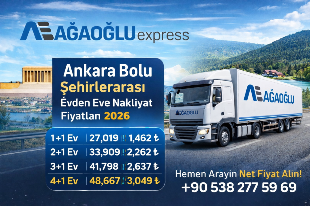 Ankara Bolu Şehirler arası Evden Eve Nakliyat Fiyatları 2026