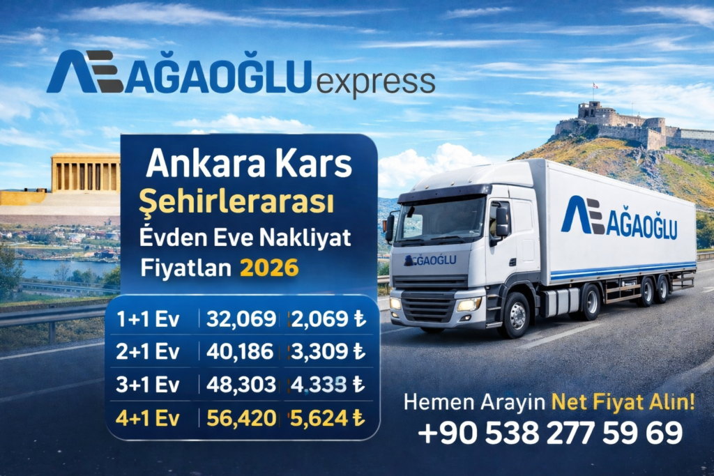 Ankara – Kars Şehirlerarası Evden Eve Nakliyat Fiyatları 2026